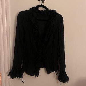 Vintage 90’s Swan Magic Semi Sheer Ruffled Top